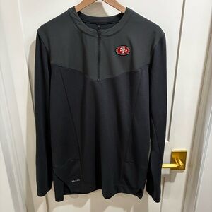 NFL San Francisco 49ers Football 1/4 Zip Long Sleeve Pullover Nike Size Medium